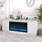 Black Electric Fireplace White TV Cabinet Engineered Wood MDF Media Console